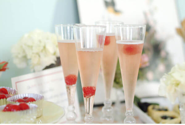 Pink Champagne Raspberries Give Cocktail Hour Class Style