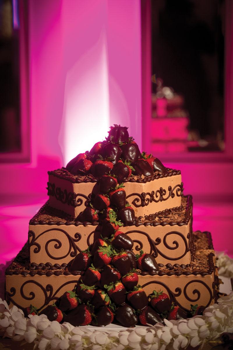Chocolate Wedding Cake With Dipped Strawberries