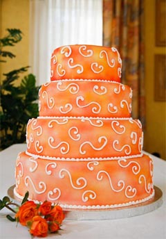 Orange Wedding Cake - Four Tier